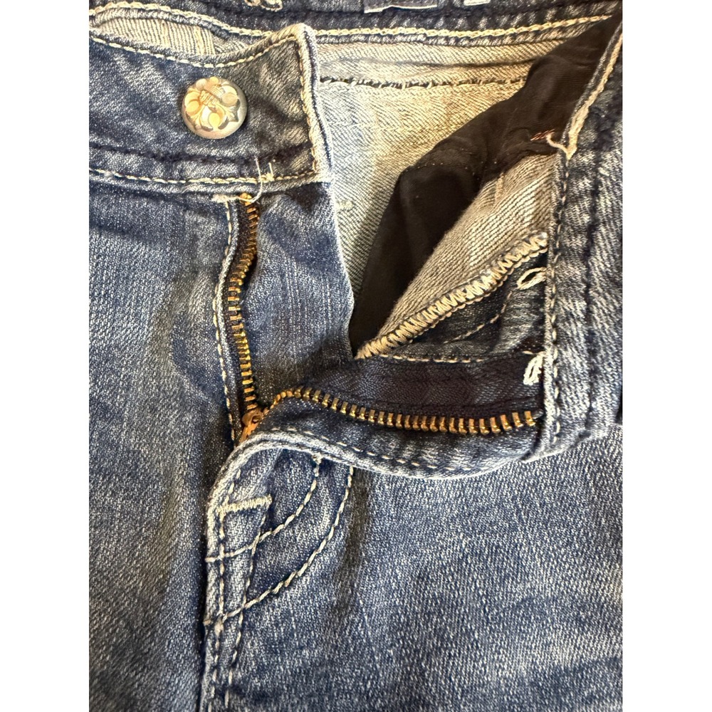 Miss Me Bootcut Jeans Blue Embroidered Crystal Embellished Size 29 - Picture 5 of 14